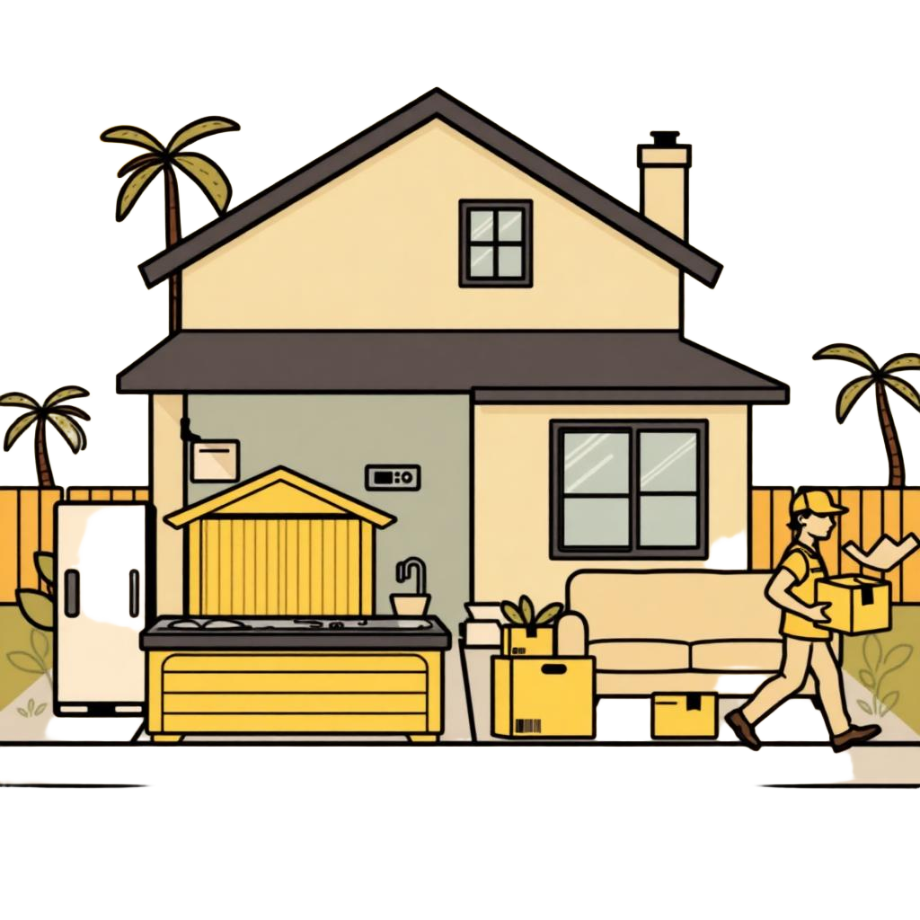 Suncoast Cleanouts worker clearing a residential property